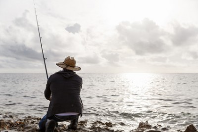 Picture of fisherman fishing with rods